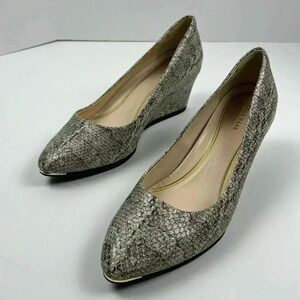 Cole Haan Gray Snakeskin Wedges